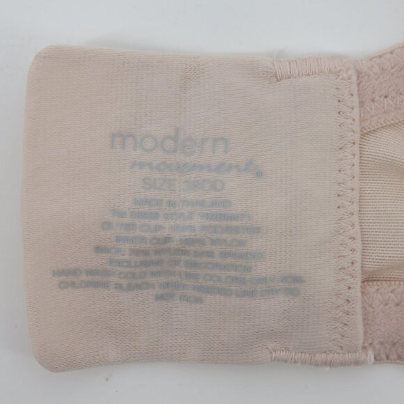 Modern Movement 38DD Pink Underwire Unlined Embroidered Mesh Bra Detailed Straps - Picture 10 of 12